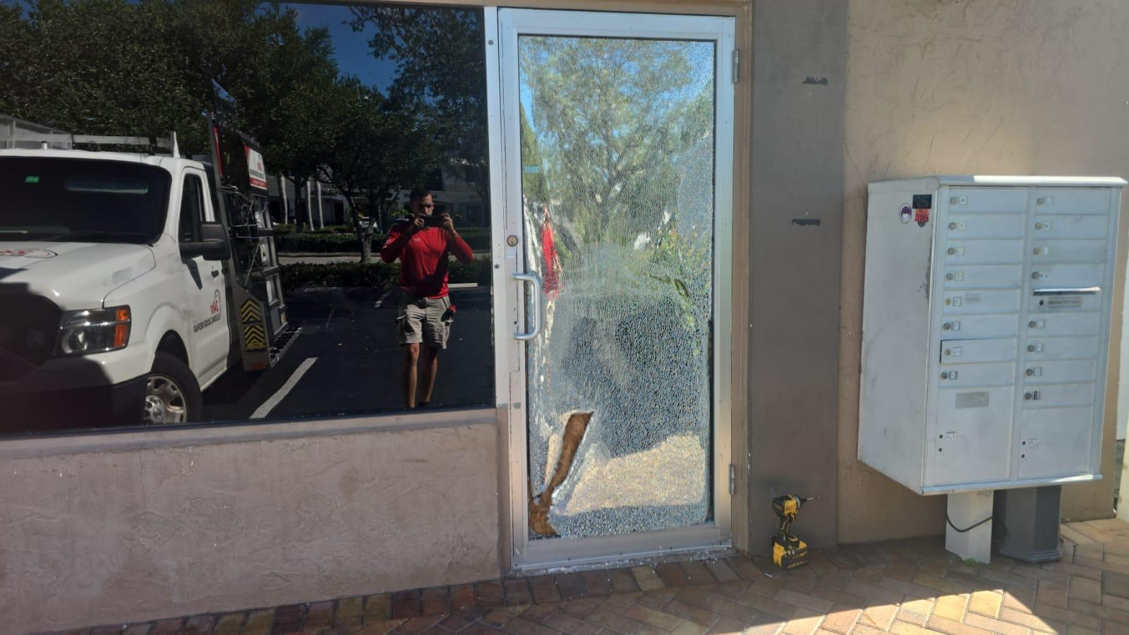 Before: Sliding Door Glass Replacement
