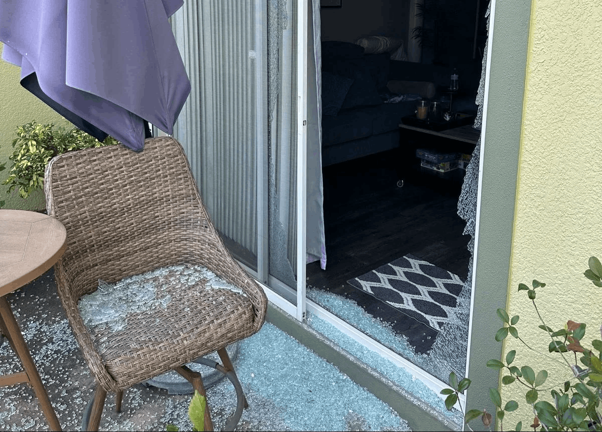 Before: Sliding Door Glass Replacement