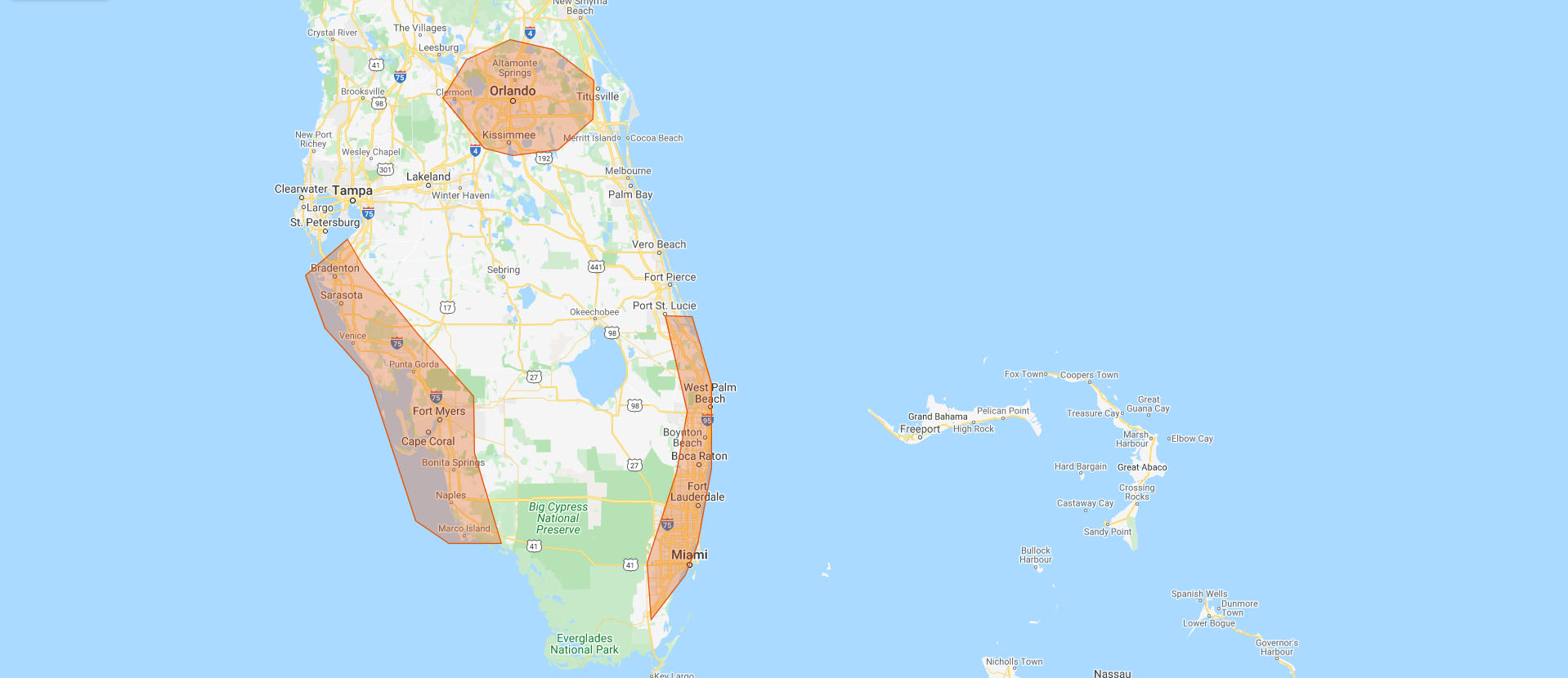 Glassdudes service area map